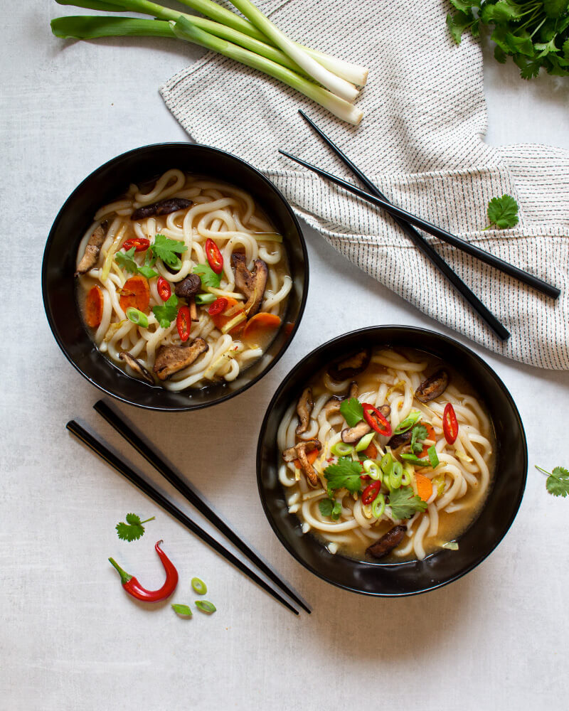 Vegansk ramen med shiitake