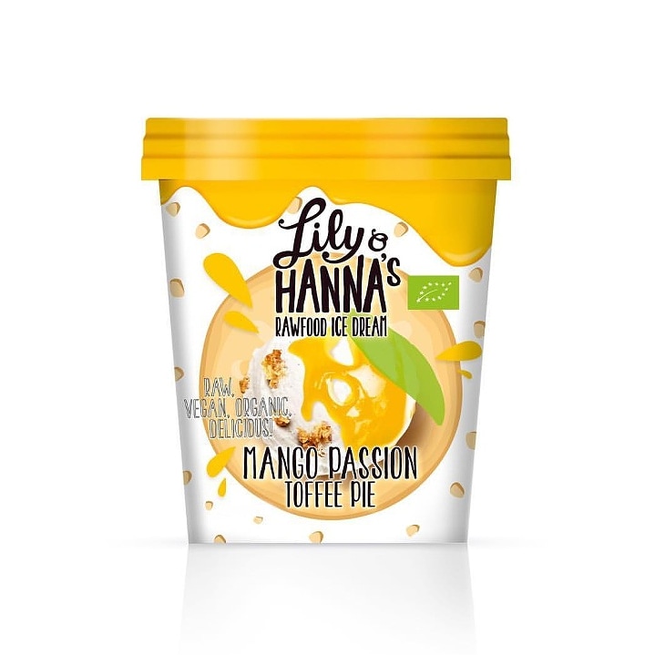 Lily och Hannas veganska glass mango passion toffee pie
